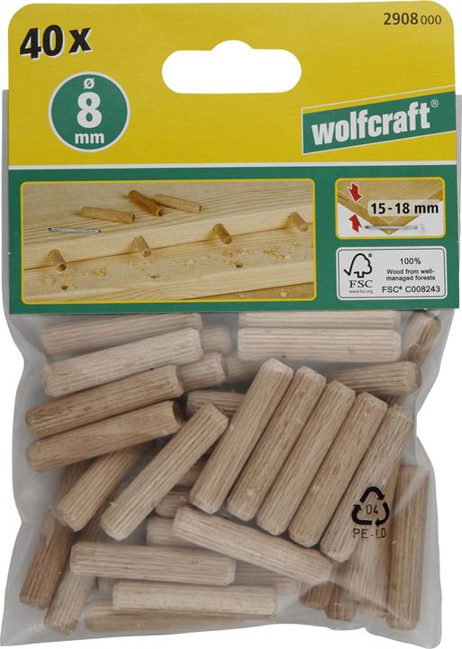 Image du produit wolfcraft wolfcraft 50 Langholzdübel Buche ø6x30mm (50 pcs)