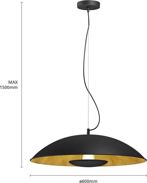 Immagine prodotto Lindby Lampada a sospensione Emilienne Nero/Oro (E27)