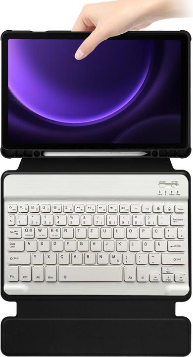 Produktbild Lobwerk 2in1 Set Bluetooth-Tastatur in Weiss + Hülle für Samsung Tab S9 SM-X710 SM-X716 2023 11 Zoll Case (X)