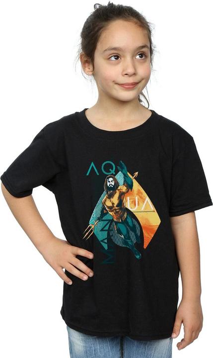 Actual product image Girls Aquaman Tropical Icon Cotton T-Shirt (128)