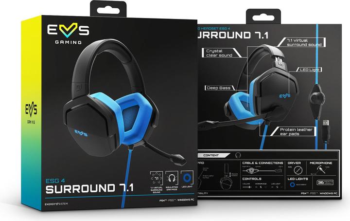 Produktbild Energy Sistem Gaming Headset ESG 4 Surround 7.1 Blue (Kabelgebunden)