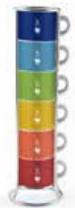 Image du produit Bialetti TASSES Lot de 6 mugs en porcelaine avec support Tasse à café Color 60ml (60 ml, 6 x)