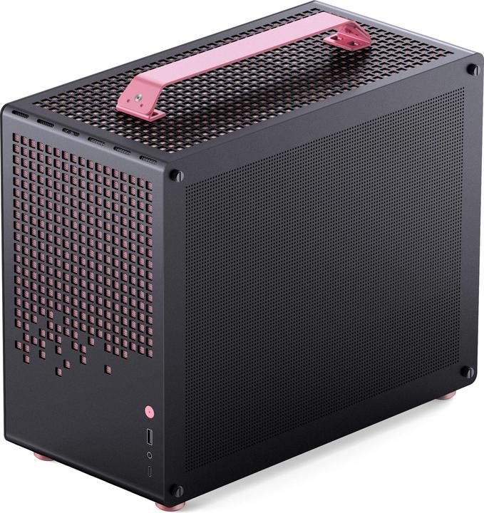Actual product image Jonsplus MATX Handle Case Z20 - Black-Pink (mATX, Mini-ITX)