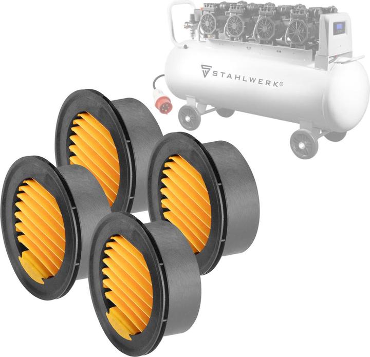 Produktbild Stahlwerk Luftfilter für Druckluft-Kompressor 4er Set Zubehör Kompressoren