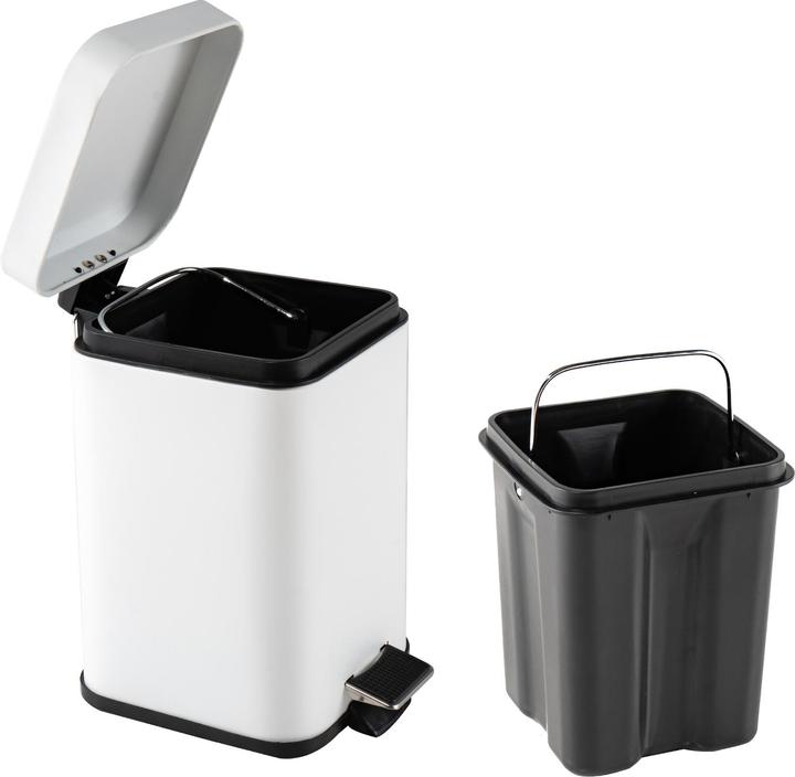 Immagine prodotto HTI-Living Cestino quadrato a pedale Jannik 3 litri Bianco (3 l)