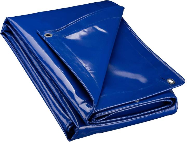 Produktbild Wiltec Abdeckplane wetterfest blau 3x5m Polyester Gartenplane 650g/m² Ösen Plane