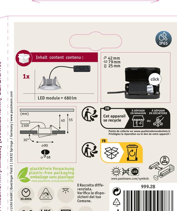 Image du produit Paulmann Einbauleuchte Calla Set (680 lm)