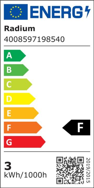 Energie-Label Radium LED-Tropfenlampe (E14, 2.50 W, 220 lm, 1 x, F)
