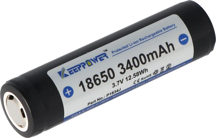 Produktbild Keeppower Akku 18650 geschützt (Flat Top) (1 Stk., 18650, 3400 mAh)
