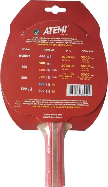 Actual product image Atemi New 600 anatomical table tennis racket