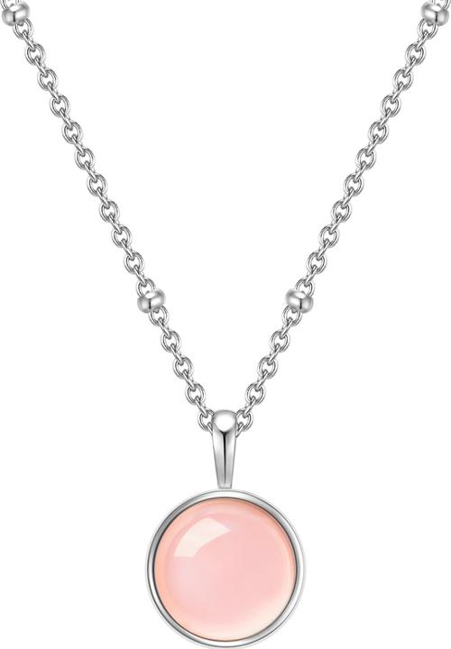 Glanzstücke München Damen Sterling Silber Rosenquarz silber 40,0 cm Basiskette + 5,0 cm Verlängerung - 11042 (925er Silber, 40 - 45 cm)