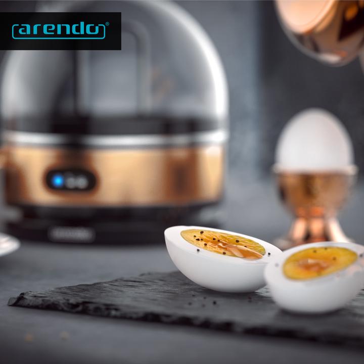 Actual product image Arendo Egg boiler, 7-fold, stainless steel, keep warm function, hardness adjustable, for 7 eggs