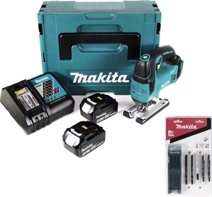 Image du produit Makita DJV 182 RTJ Scie sauteuse sans fil 18V Brushless 26mm + Coffret Makpac + 2x Batteries BL1850B
