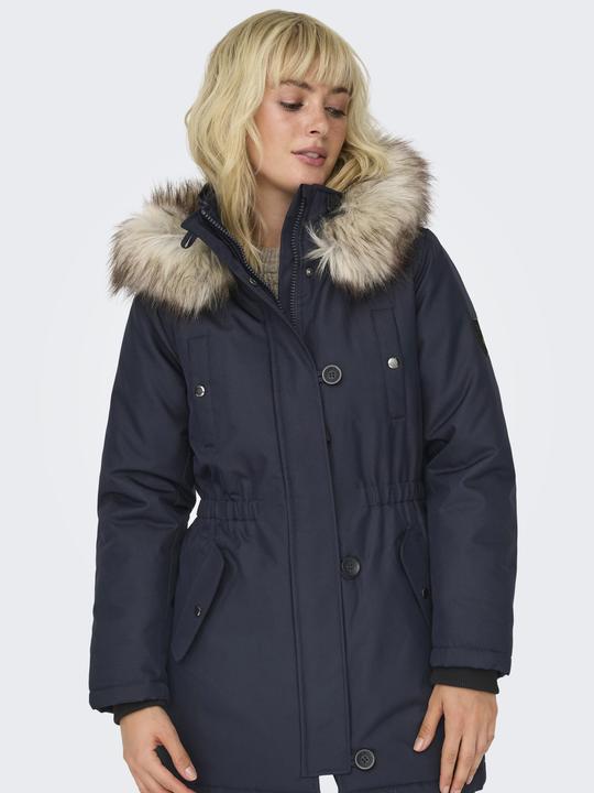 Image du produit Only Capuche avec bord en fausse fourrure amovible Poignets côtelés Parka Longue parka (S)