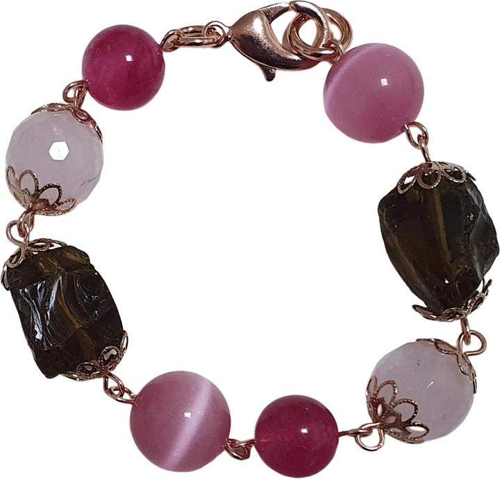 Immagine prodotto L'Officiel Bracciale elastico con onice e agata multicolore