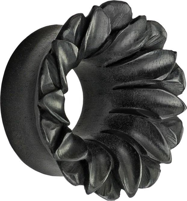 Produktbild Star Piercing Flared Tunnel Lotus Blume aus Areng Holz (ohne Messing, Organisch)