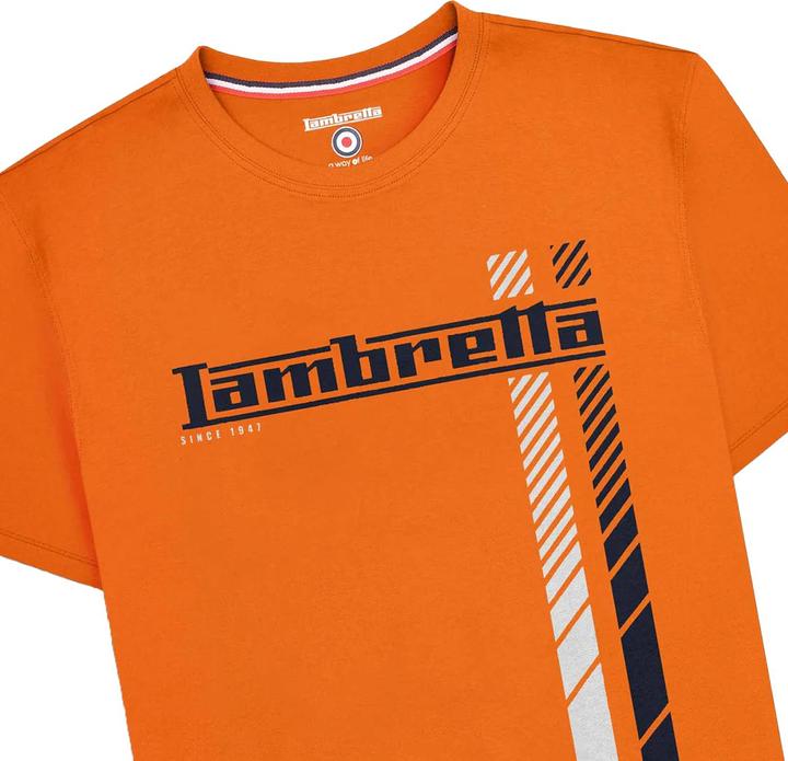 Actual product image Lambretta Mens SS25 Racing Stripe Big & Tall T-Shirt (4XL)