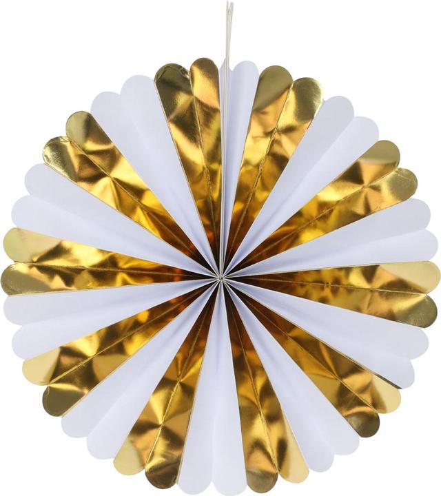 Image du produit Casativo Eventails décoratifs en papier, 5 pièces, or et blanc