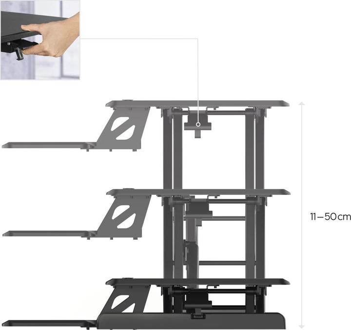 Produktbild Hama Höhenverstellbarer Schreibtischaufsatz