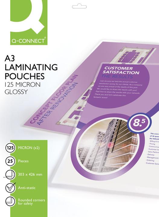 Immagine prodotto Q-Connect Film di laminazione lucidi (A3, 25 Pezzo/i, 125 µm)