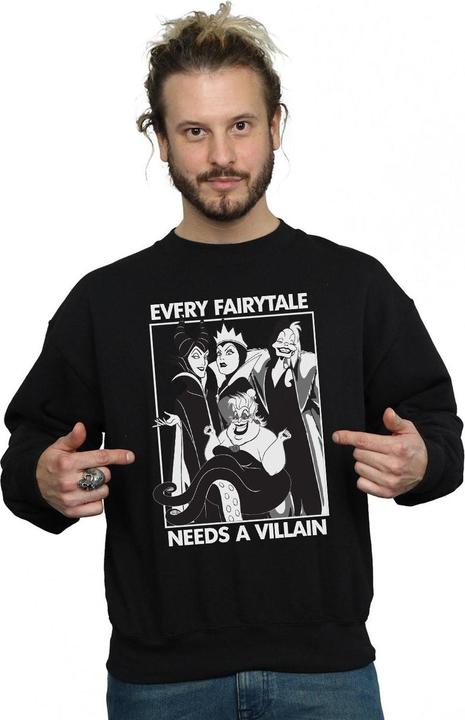 Actual product image Disney Mens Every Fairy Tale Needs A Villain Sweatshirt (XL)
