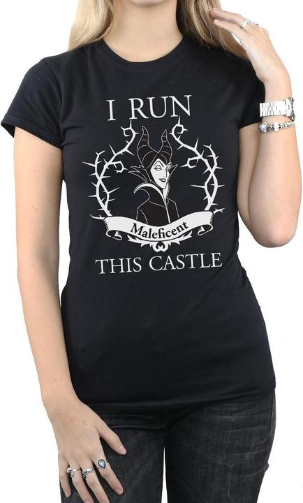 Immagine prodotto Maleficent Maglietta da donna/donna I Run This Castle in cotone (XXL)