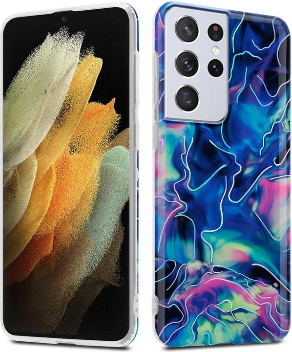 Actual product image Cadorabo IMD TPU Colorful Marble Cover (Samsung Galaxy S21 Ultra)