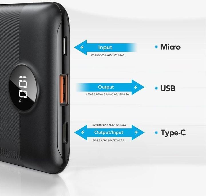 Produktbild Veger S11 Powerbank Digital - 10'000mAh (10000 mAh, 22.50 W, 22.50 Wh)