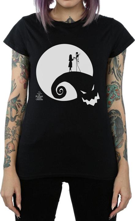 Actual product image Disney Womens/Ladies Nightmare Before Christmas Moon Oogie Boogie Cotton T-Shirt (M)