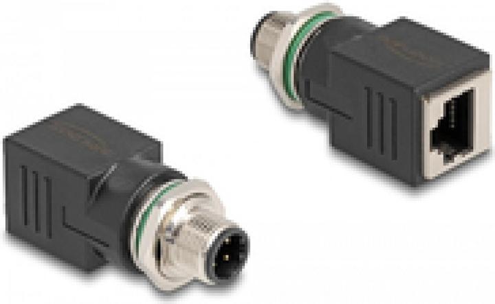 Image du produit Delock Adaptateur M12 D-codé 4 broches mâle vers RJ45 femelle droit (0.05 m)