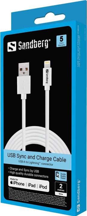 Image du produit Sandberg Câble foudre USB (2 m, USB 2.0)
