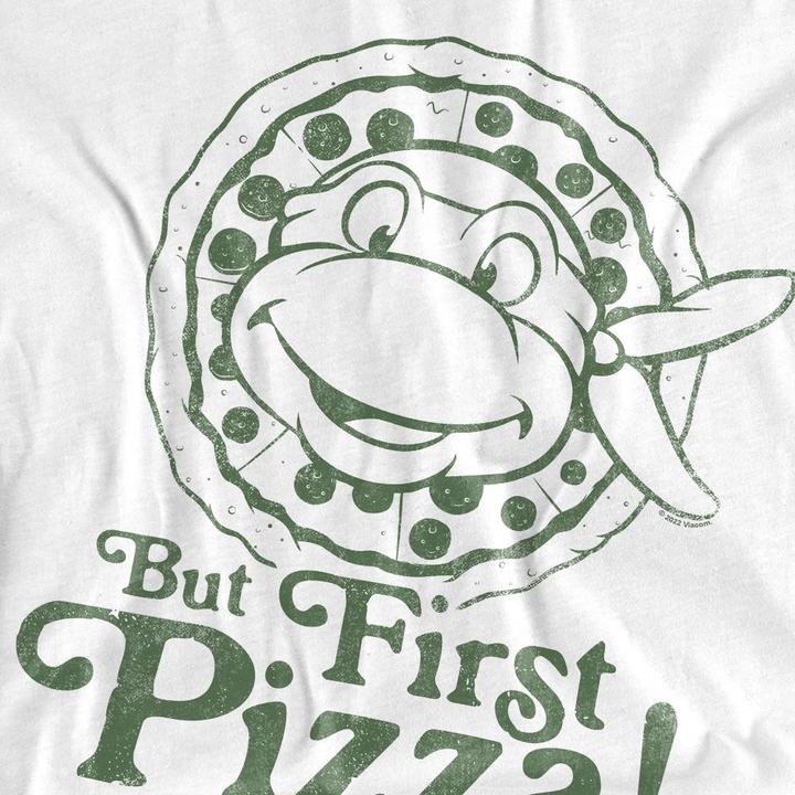 Actual product image Teenage Mutant NT Mens But First Pizza T-Shirt (4XL)
