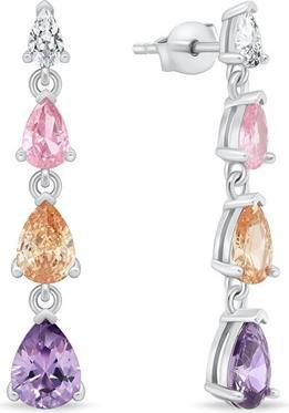 Actual product image Brilio Silver - Charming silver earrings with colored zircons EA966WRBW