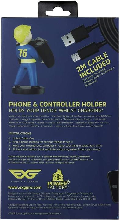 Actual product image Exquisite Gaming Fallout Vault Boy 76 Cable Guy (Xbox 360, Xbox One S, Xbox One X, Xbox Series X, PS4, PS5, Switch, PC, Mac)