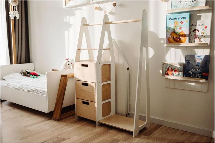 Image du produit Duck Woodworks Porte-manteau pour enfants avec tiroirs