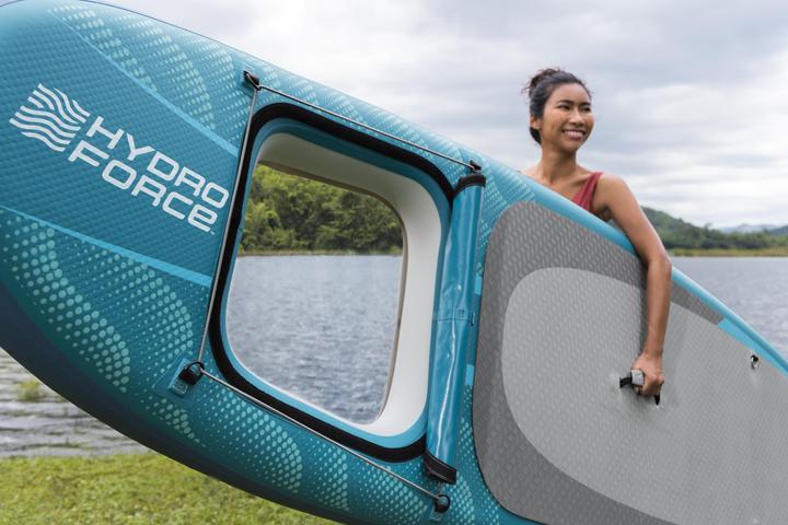 Actual product image Bestway Hydro Force Aqua Drifter View Inflatable Stand-Up Paddleboard Set with Built-in Window 3.35 m