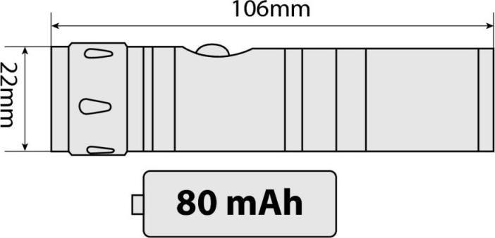Actual product image Lampa Pocket-Led, rechargeable torch made of anodised aluminium, 12V (3.50 cm)