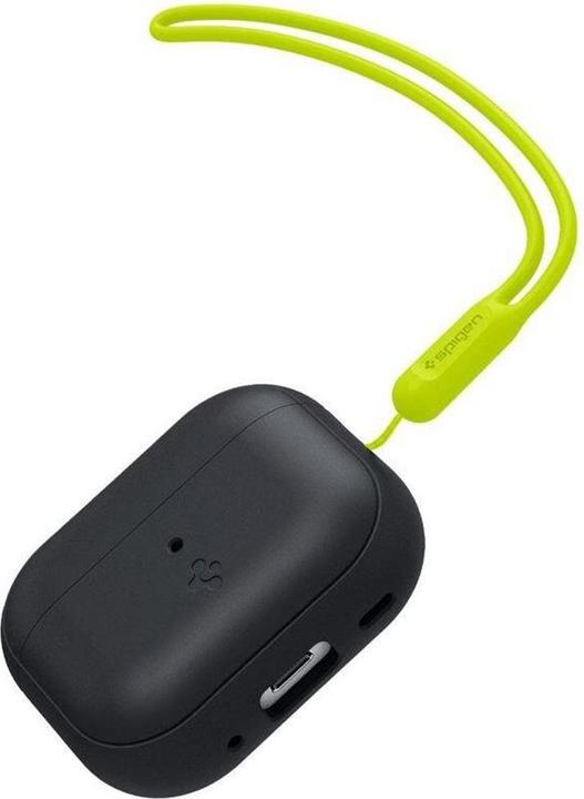 Actual product image Spigen SILICONE FIT STRAP Apple AIRPODS PRO 1 / 2 BLACK/PHANTOM GREEN (Headphone bag)