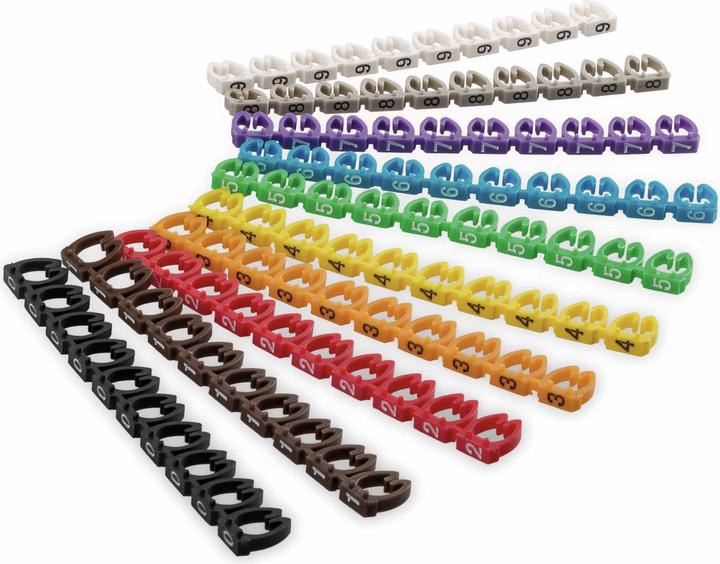 Produktbild Goobay Kabelmarker-Clips "Ziffern 0-9", für Kabeldurchmesser bis 6 mm, 6 mm