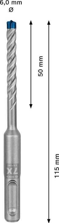 Productafbeelding Bosch Professional Zubehör Expert SDS plus-7X hamerboor, 6 x 50 x 115 mm (6 millimeter)