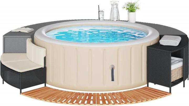 Image du produit VidaXL Margelle de piscine Jacuzzi Habillage de piscine noir Poly rotin
