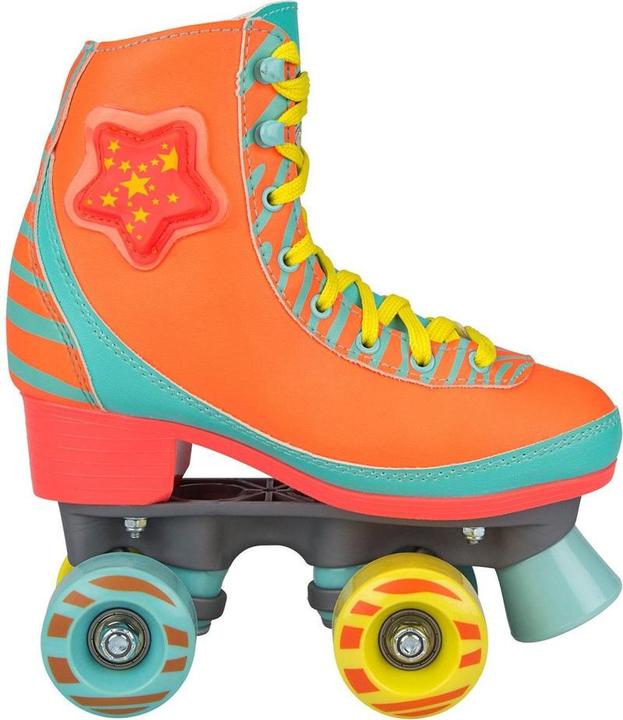 Immagine prodotto Nijdam Rolschaatsen - Stella LED Zebra - Fluoranje/Lichtblauw/Geel - 39/40 (39)