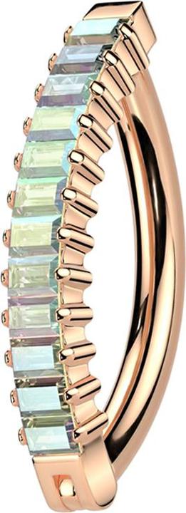 Actual product image Star Piercing Banane klappbar rosegold Schild vertikal rechteckige Kristalle multicolor (without brass, Titanium G23)