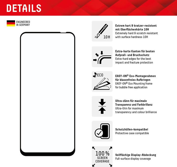Image du produit Displex Real Glass, Full Cover Panzerglas (1 pièce(s), Xiaomi Redmi Note 12, Xiaomi Poco X5)