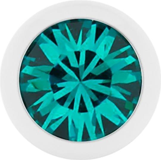Produktbild Star Piercing Micro Kugel Pure White mit Swarovski türkis (ohne Messing, Chirurgenstahl 316L)