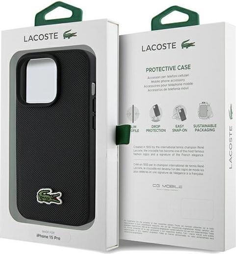 Image du produit Lacoste LCHMP15XPVCK iPhone 15 Pro Max 6.7" czarny/black hardcase Iconic Petit Pique MagSafe (Apple iPhone 15 Pro)