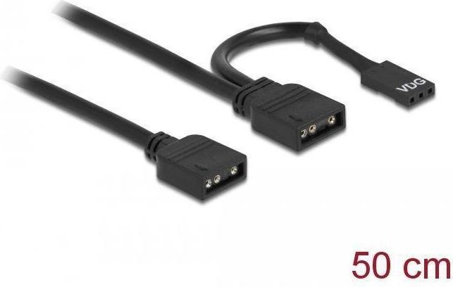Immagine prodotto Delock Cavo di collegamento RGB a 3 pin per illuminazione LED RGB/ARGB a 5V con presa 2x3 pin 50cm