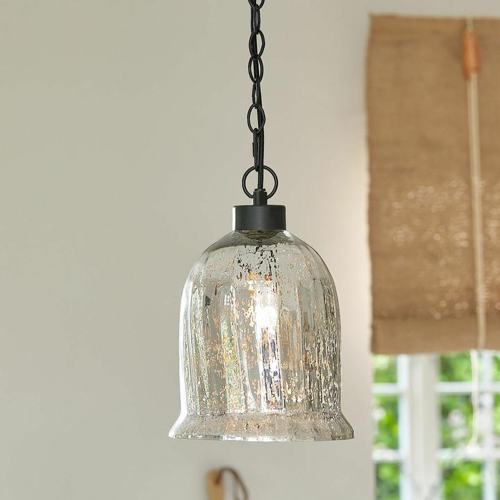 Image du produit Loberon Lampe à suspendre Yvron argent antique/noir (E27)