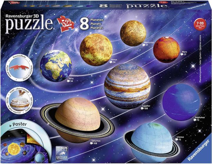 Actual product image Ravensburger 3D solar system (540 pieces)