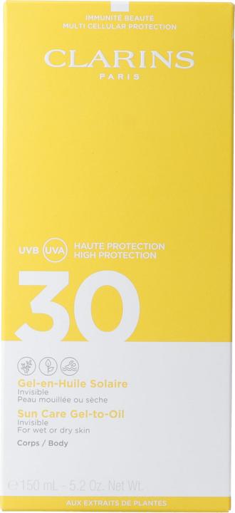 Actual product image Clarins Sun - Gel-en-Huile Solaire Corps SPF30 (Suntan cream, SPF 30, 150 ml, 197 g)